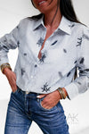 Chemise rayée avec broderies