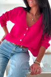Gilet / Cardigan mohair Fuchsia