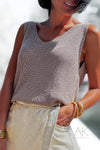 Top en maille dos twisté taupe