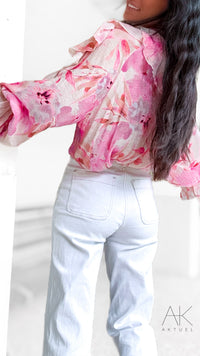 Blouse Romy Fleurie Rose