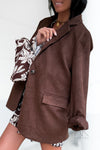 Blazer en suédine chocolat