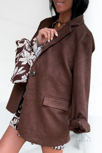 Blazer en suédine chocolat