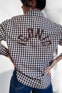 Chemise vichy marron ICONIC CLUB