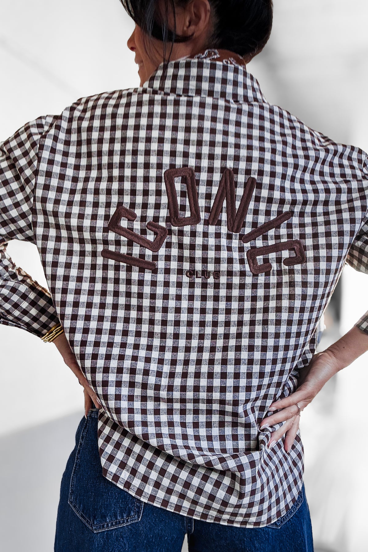 Chemise vichy marron ICONIC CLUB