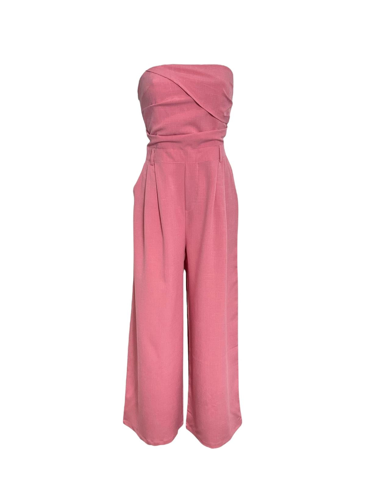 Combinaison bustier fluide en rose
