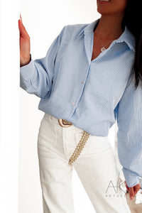 Chemise rayée bleu “SELF LOVE”