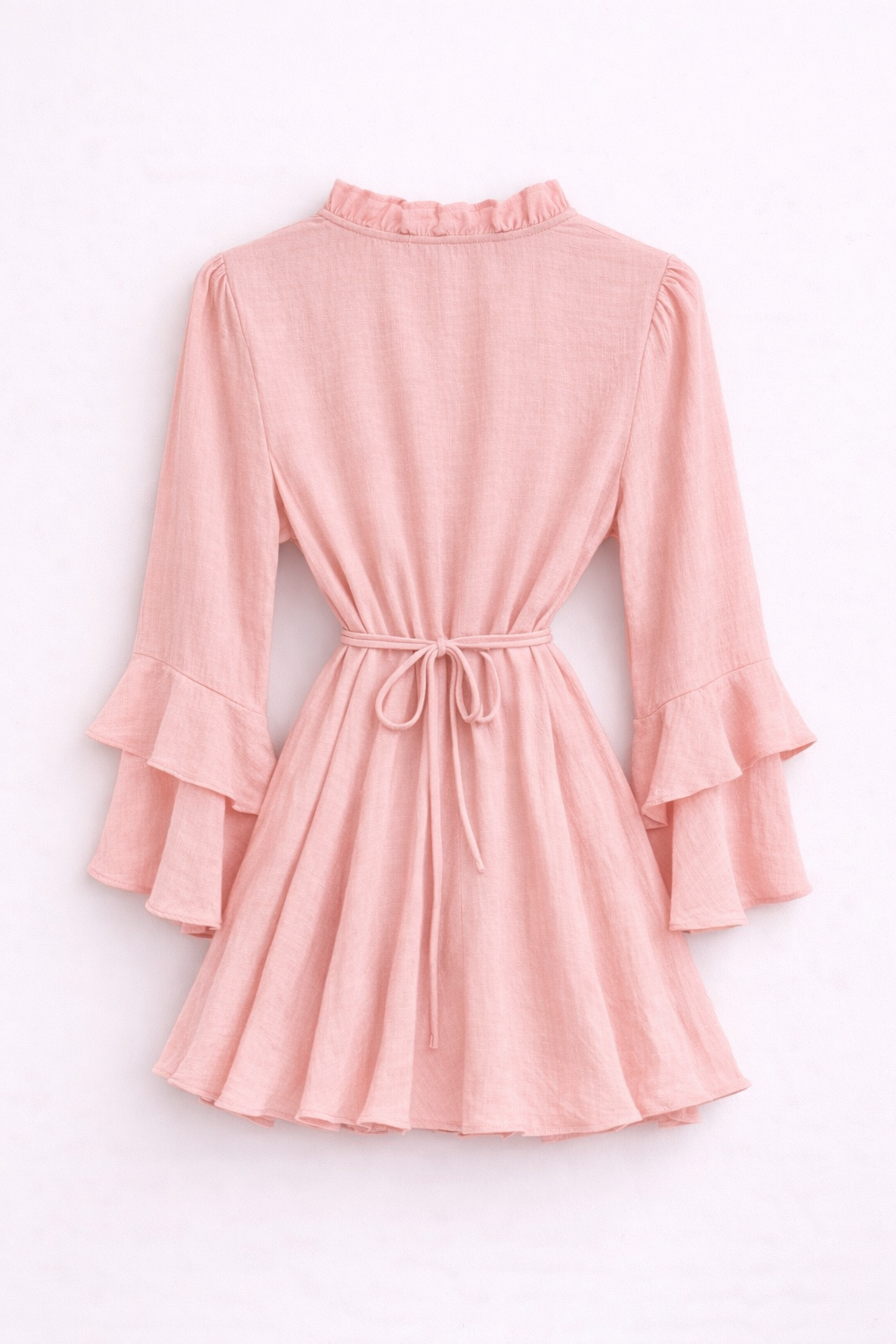 Robe courte rose fluide à nouer