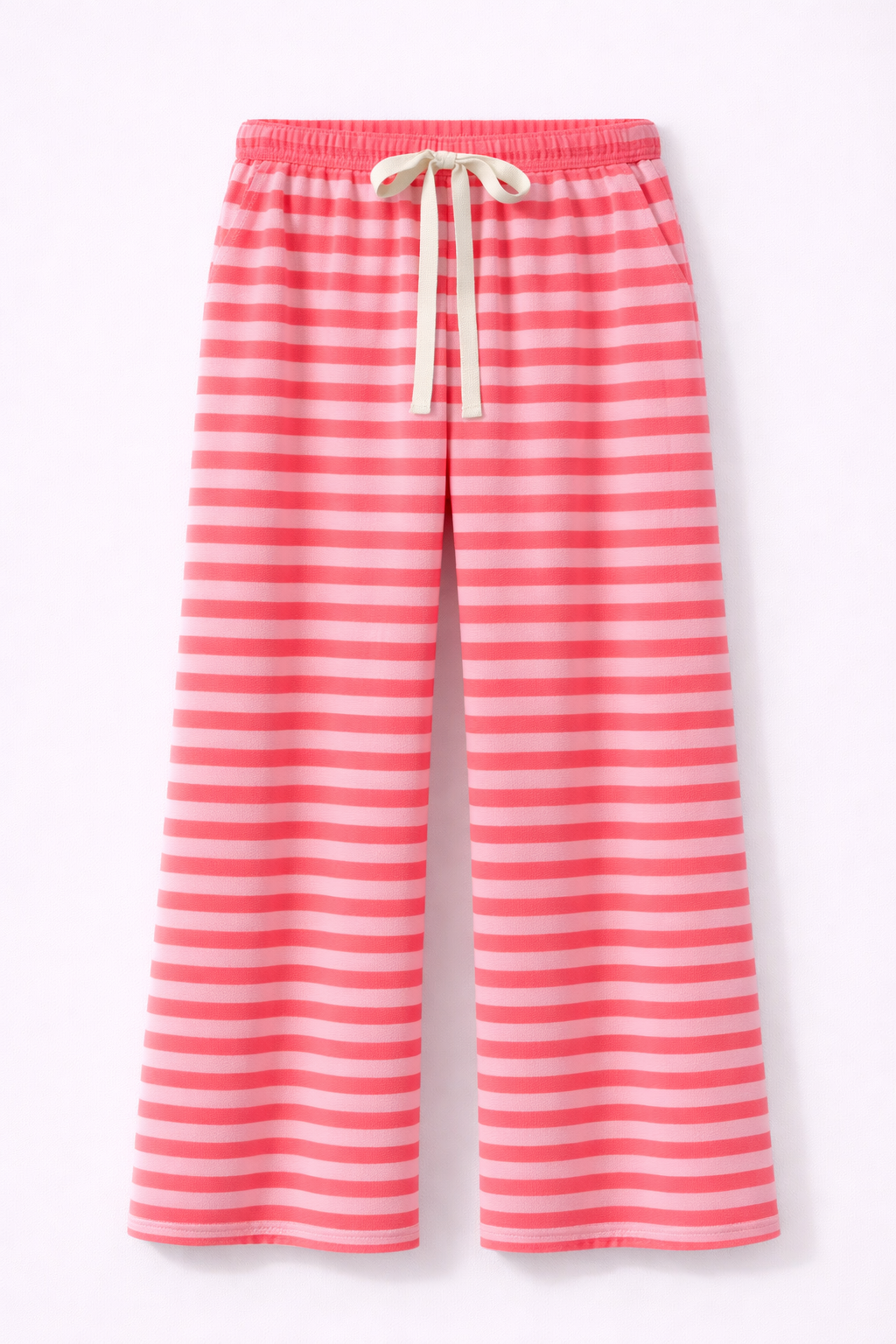 Pantalon jogging rayé rose fluo
