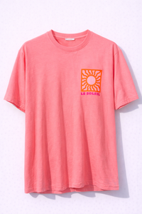 T-shirt rose “Le Soleil” imprimé