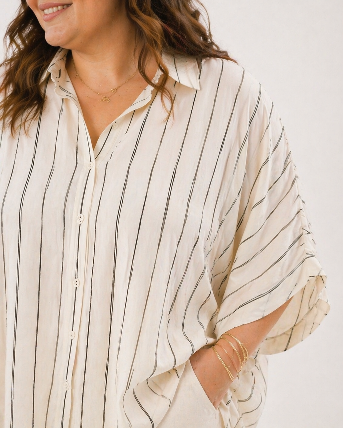 Blouse oversize rayée – grande taille