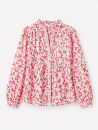 Blouse rose fleurie bohème – grande taille