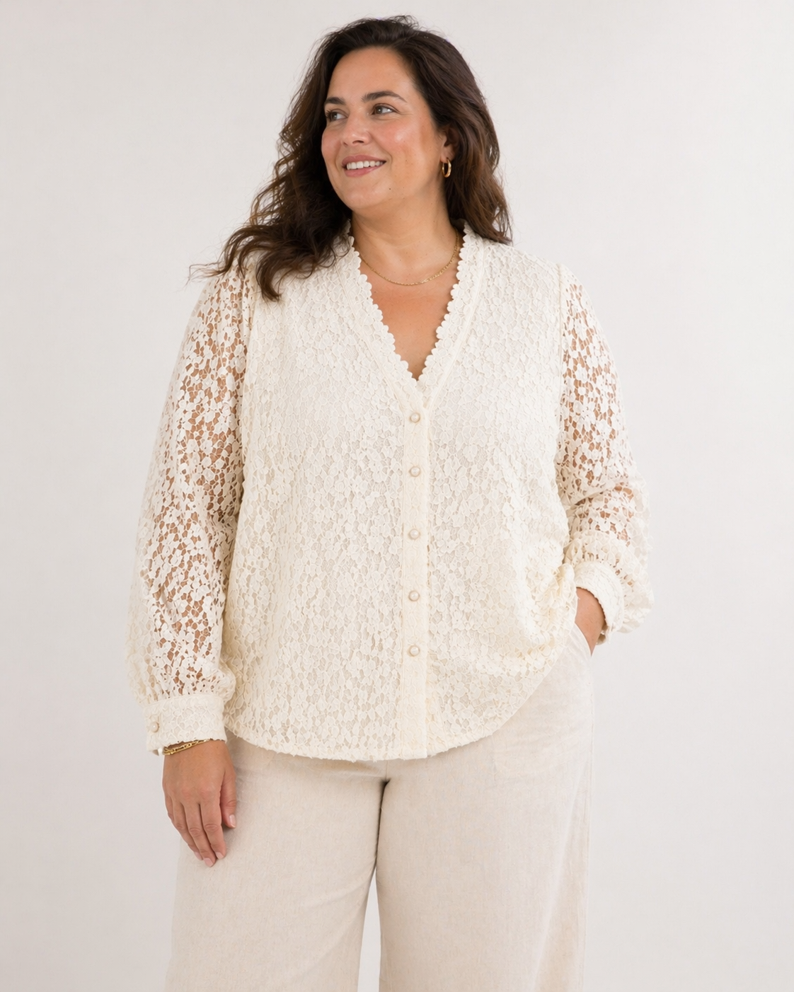Blouse dentelle élégante – grande taille