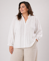 Blouse broderie blanche – grande taille