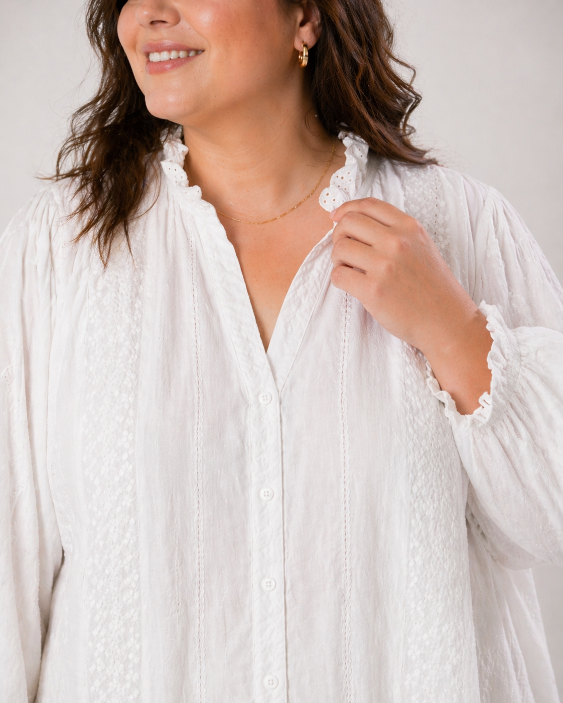 Blouse broderie blanche – grande taille
