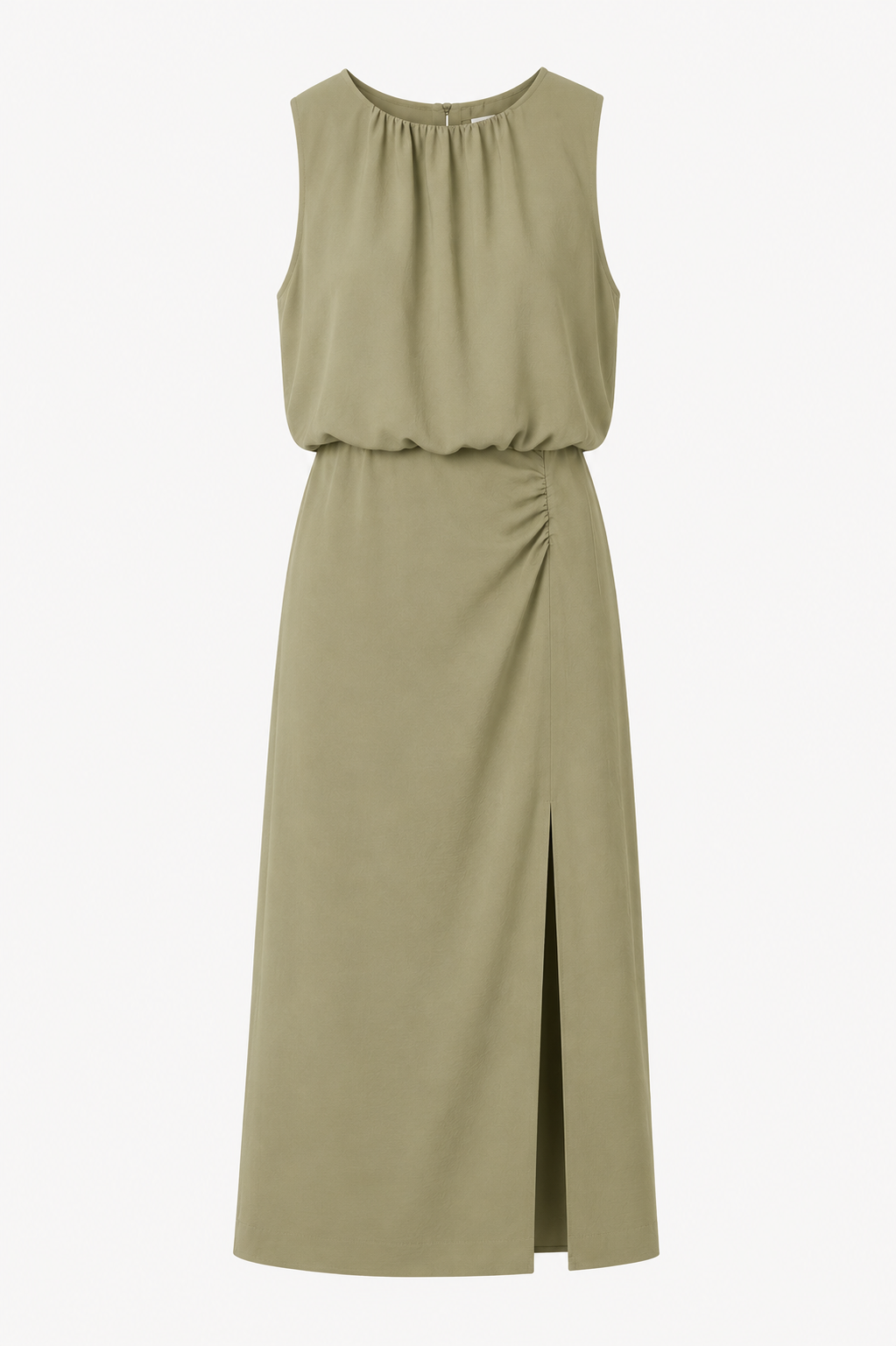 Robe Longue kaki Fendue
