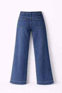 Jean flare à poches plaquées flare bleu - Oraije