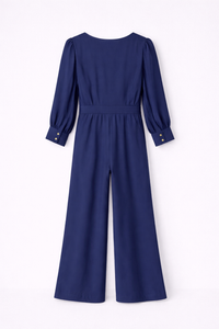 Combinaison pantalon fluide bleu marine