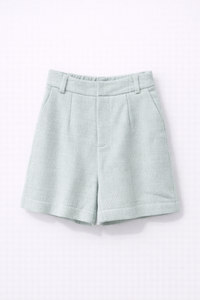 Short en tweed vert d’eau
