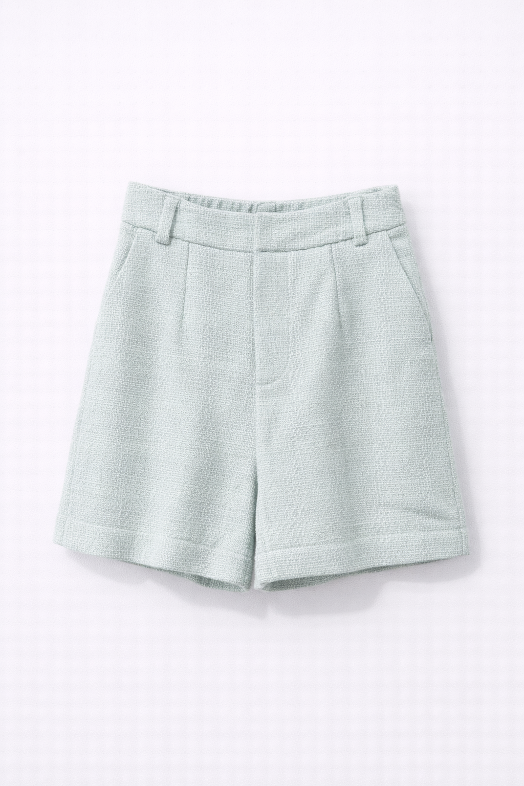 Short en tweed vert d’eau