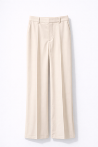 Pantalon beige coupe large