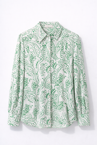 Chemise imprimée vert et blanc oversize