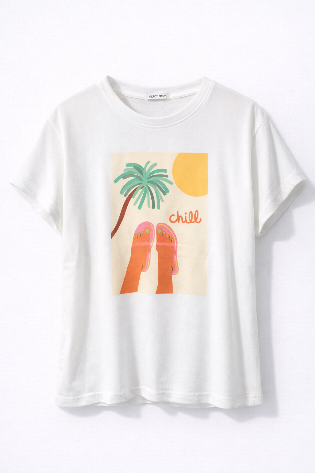 T-shirt blanc imprimé “Chill”