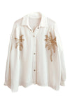 Chemise en gaze de coton palmiers dorés