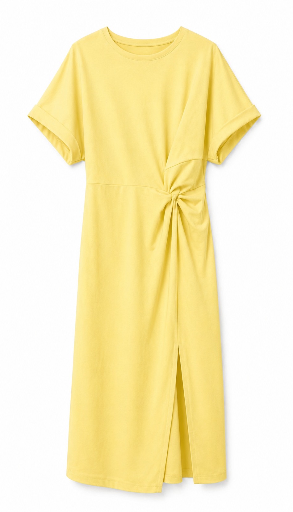 Robe longue effet noué jaune