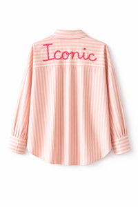 Chemise rayée rose “Iconic”