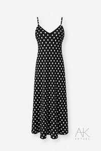 Robe longue à pois