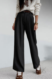 Pantalon noir à pinces fluide