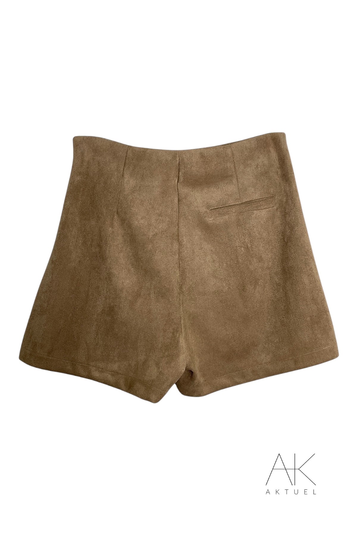 Jupe short suédine taupe