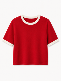 Top en fine maille rouge