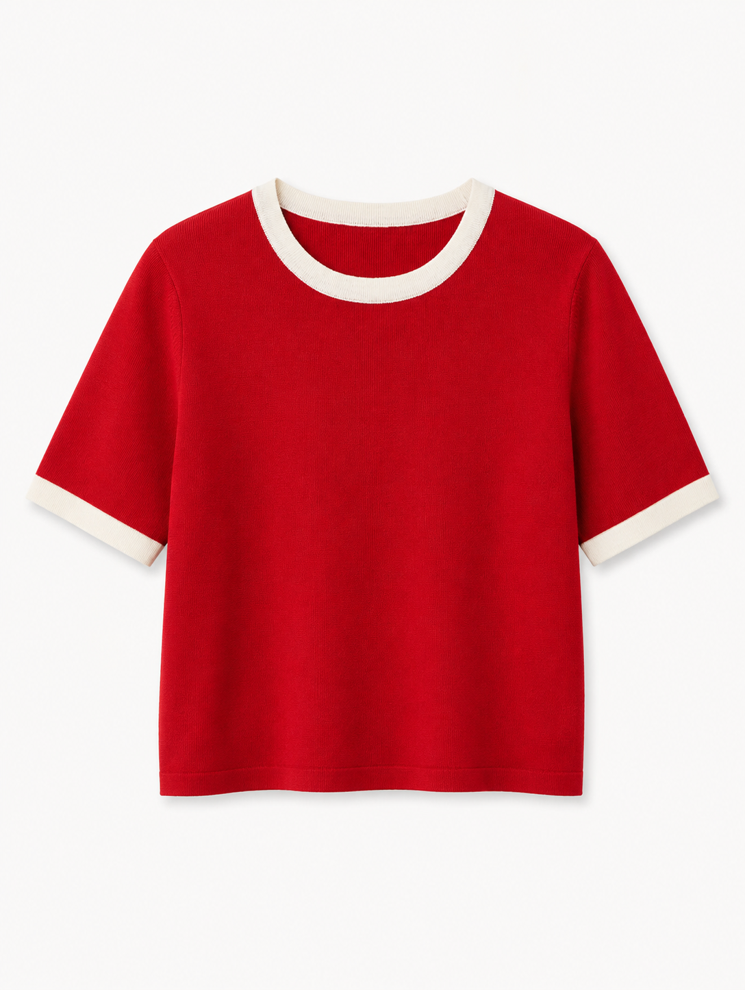 Top en fine maille rouge