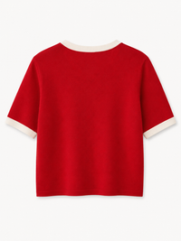 Top en fine maille rouge