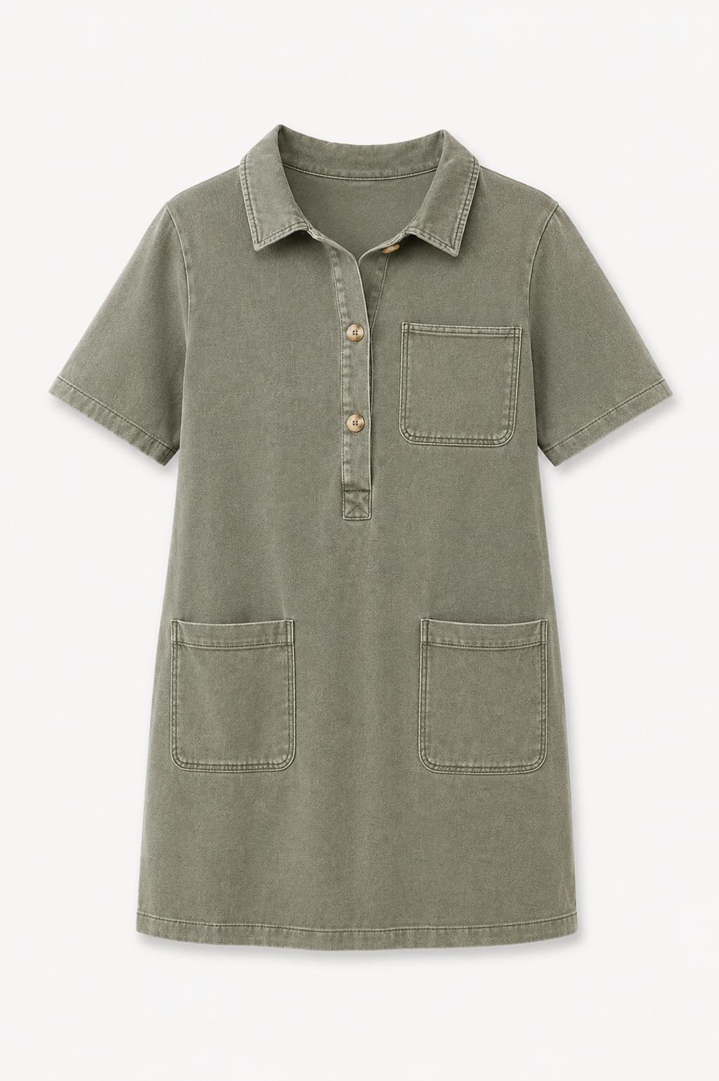 Robe denim kaki délavé