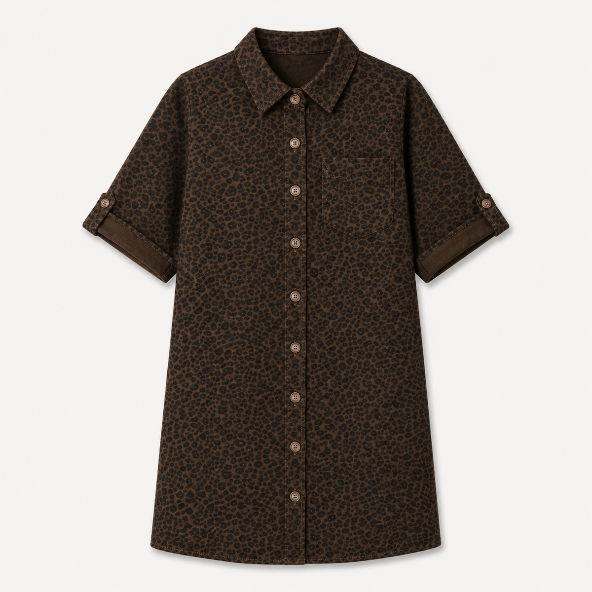 Robe chemise léopard chocolat