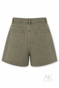 Short jupe portefeuille kaki