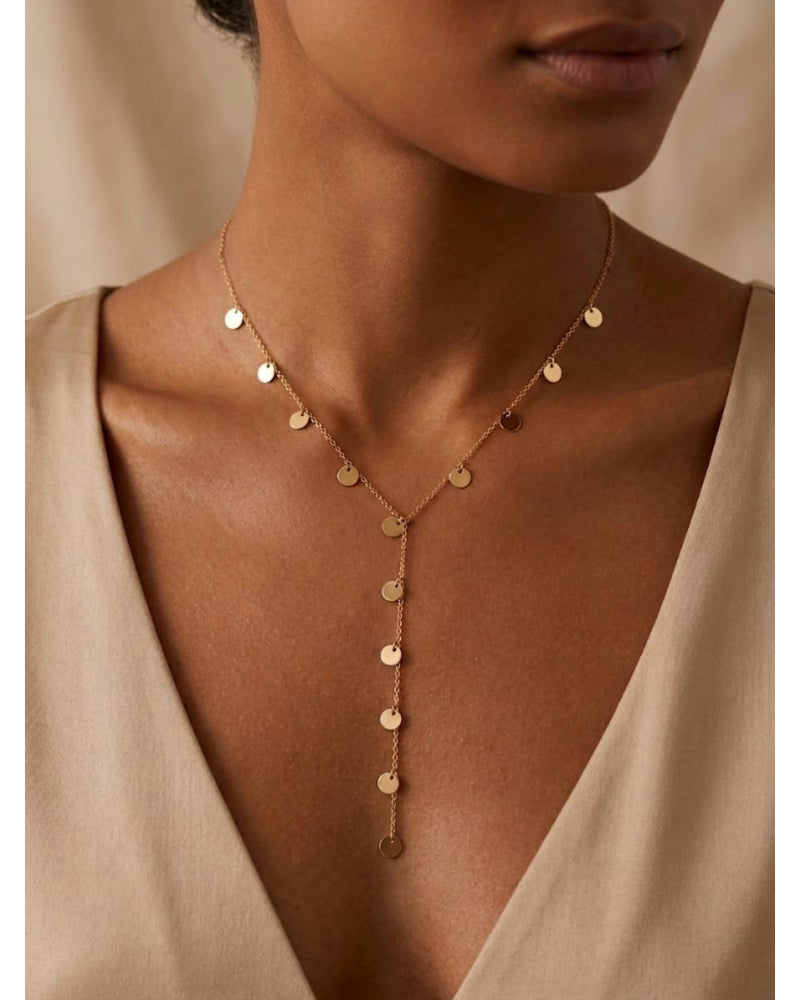 Collier Y pampilles doré