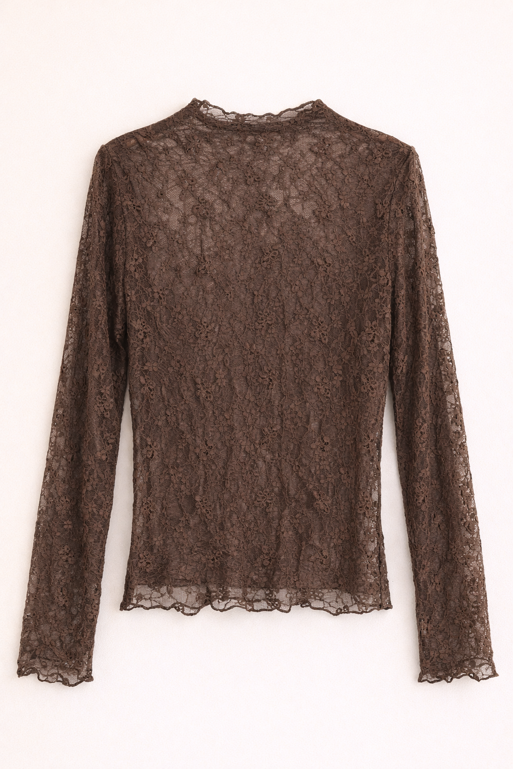 Top en dentelle chocolat