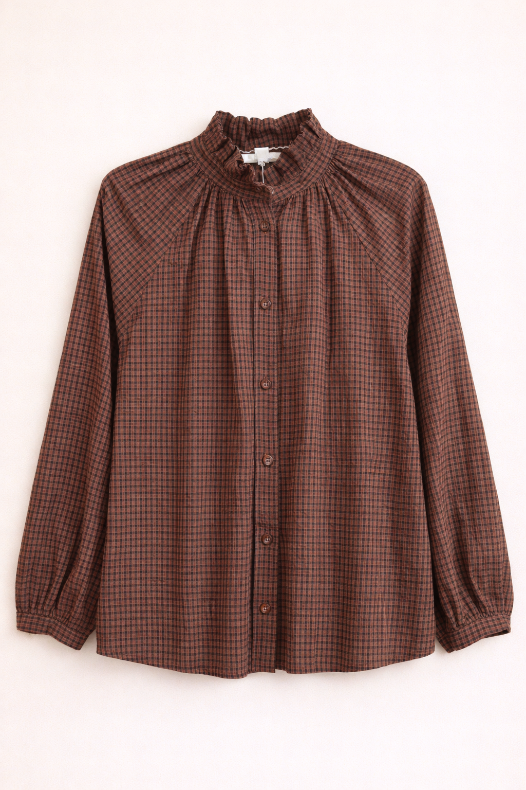 Chemise à carreaux marron