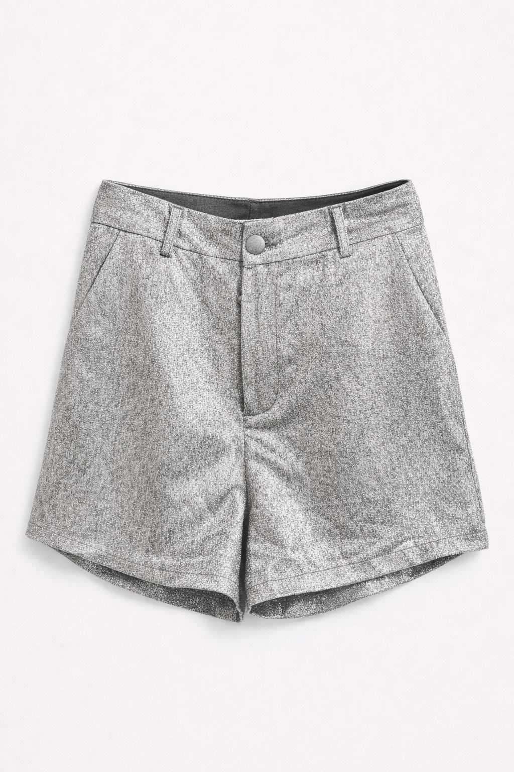 Short argent texturé