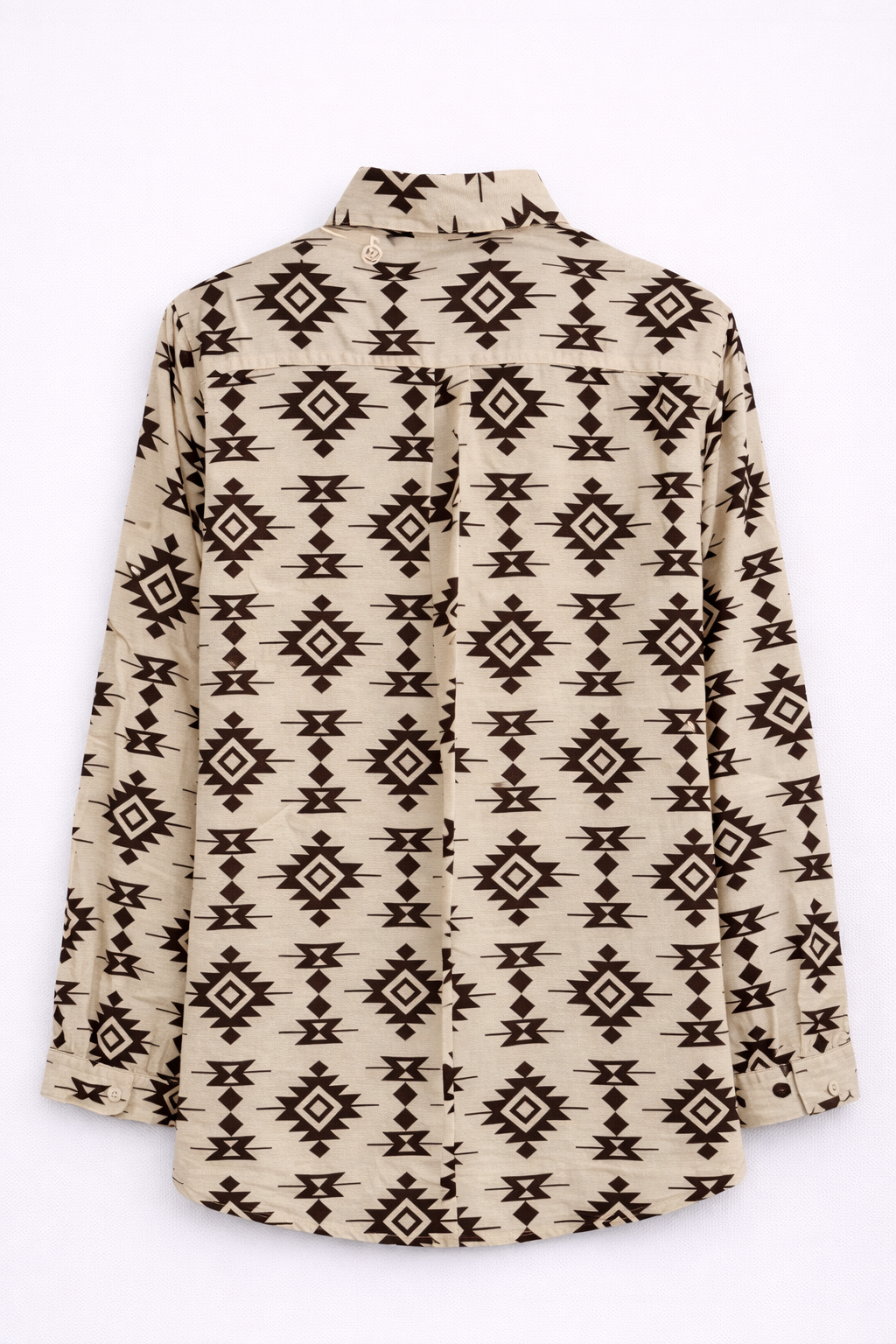 Chemise beige imprimée graphique