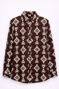 Chemise chocolat imprimée graphique