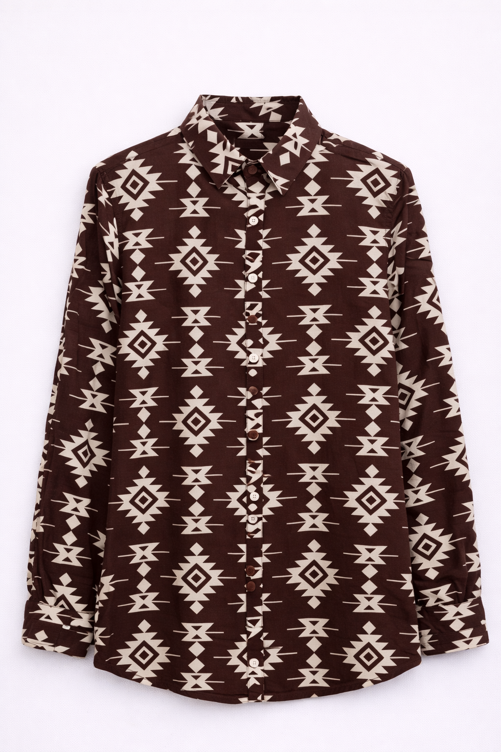 Chemise chocolat imprimée graphique