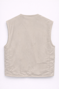 Veste réversible sans manches en velours & sherpa taupe