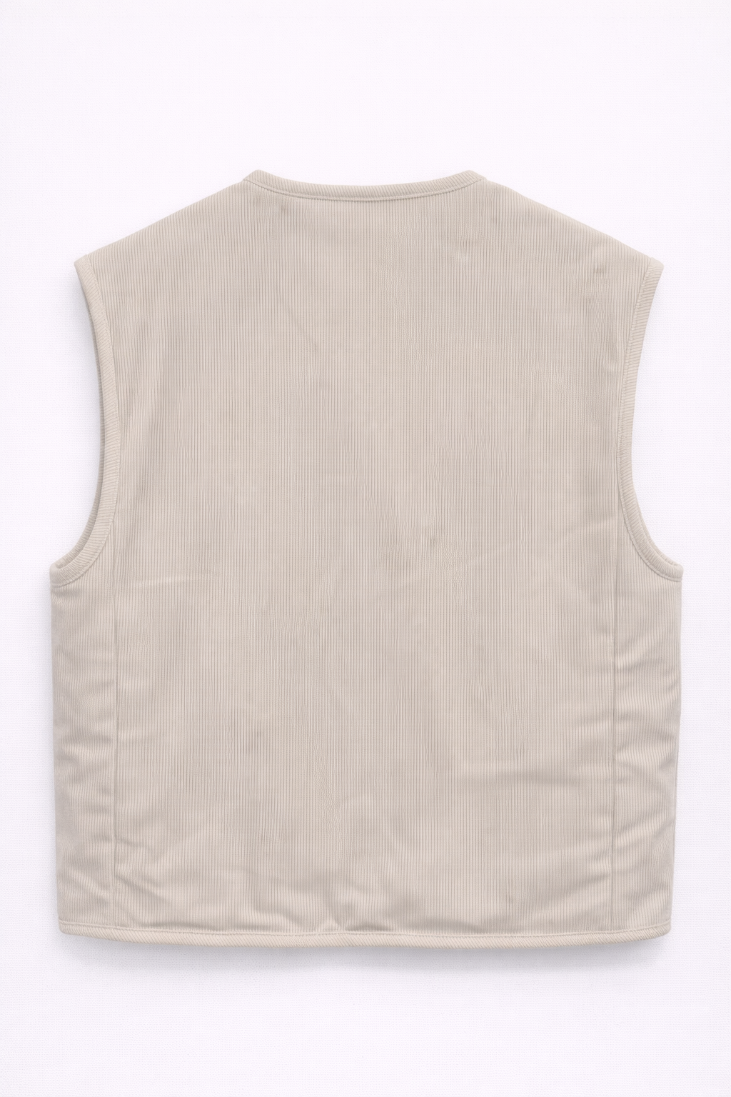 Veste réversible sans manches en velours & sherpa taupe