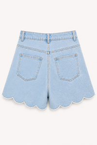 Short festonné bleu clair