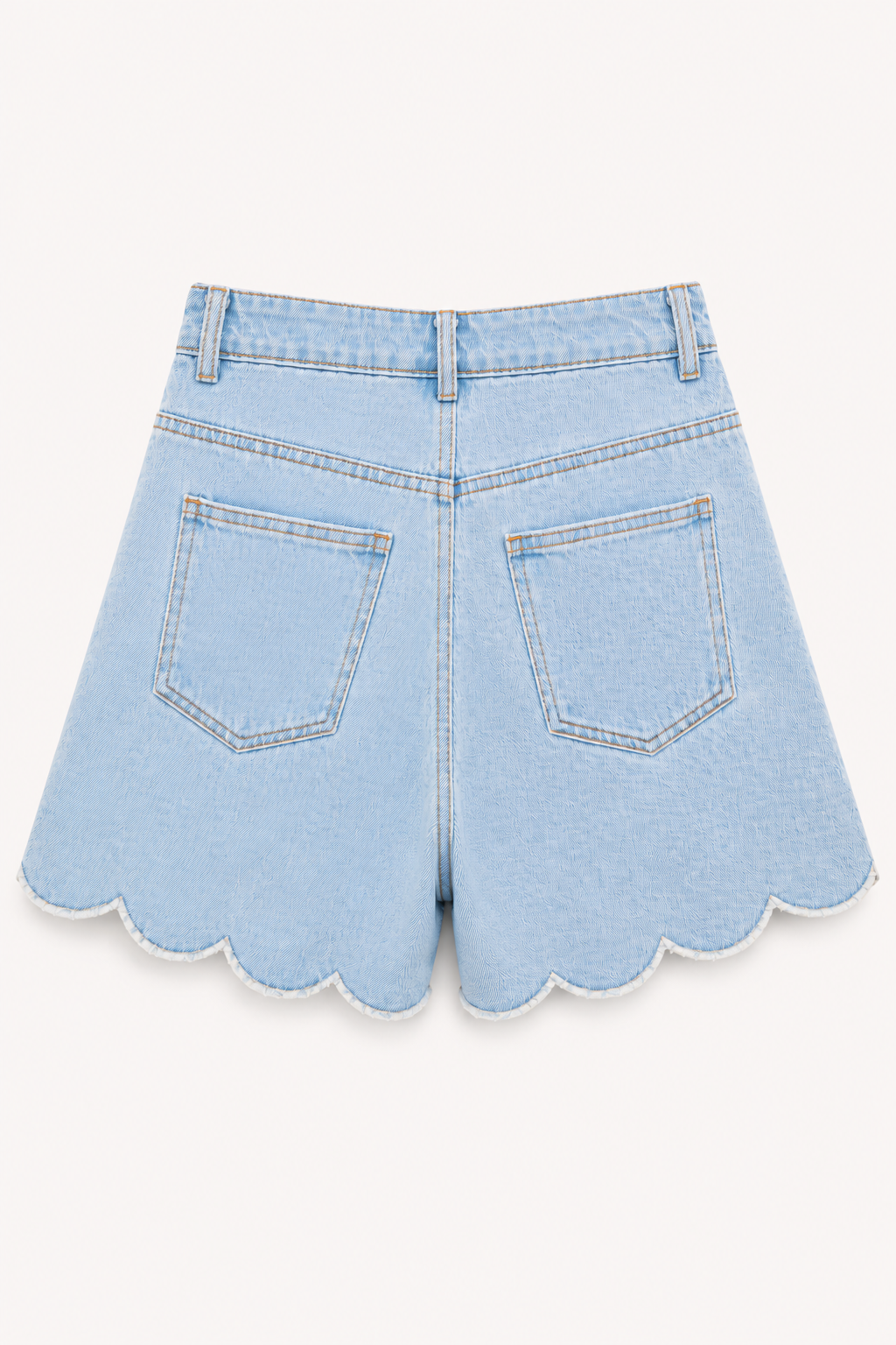 Short festonné bleu clair
