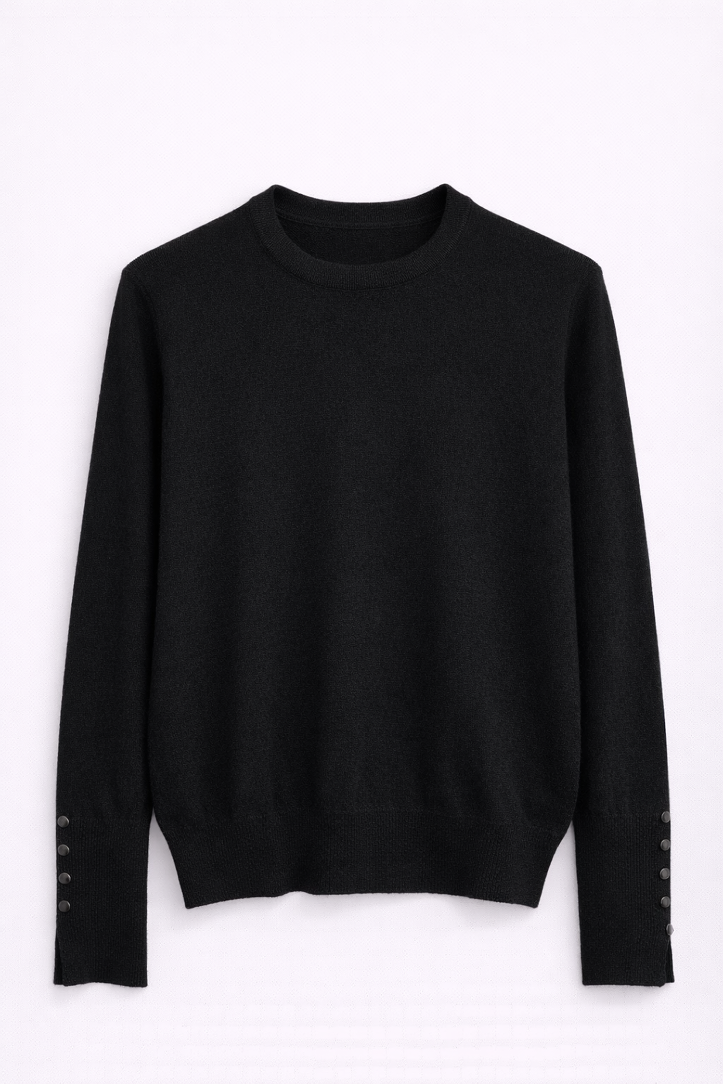 Pull fin col rond noir